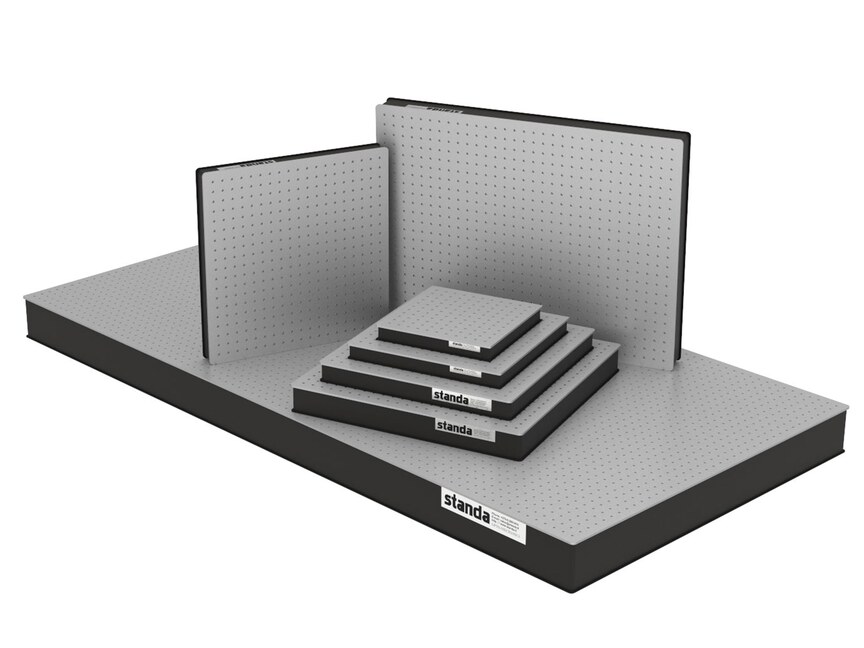 Optical Table sizes available from 800 x 1000 mm to 1500 x 5000 mm